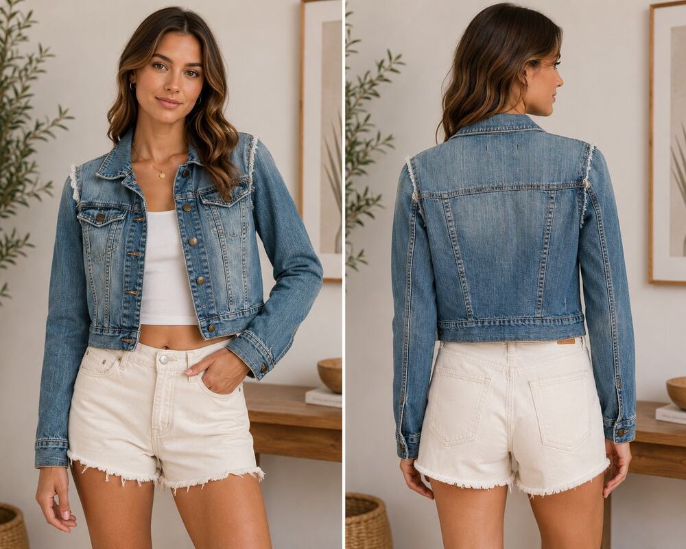 Bullhead Black Distressed Denim Jacket Blue Jean Trucker Small